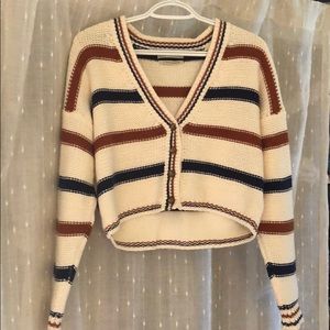 Urban outfitters  striped crop cardigan